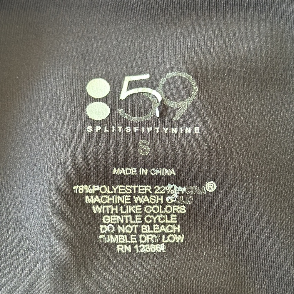 Splits59 black and blue full length stripe athletic workout leggings size small - Picture 9 of 9
